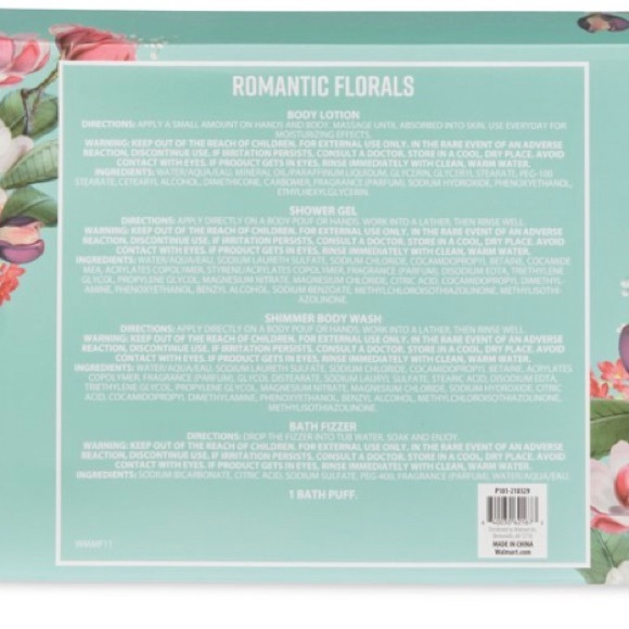 Romantic Florals Bath Gift Set, Magnolia, 5 Piece Set (Pics Are Copies) - Picture 5 of 5